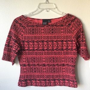 Aztec Print Crop Top